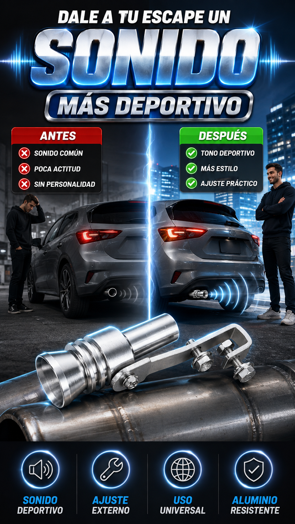Silbato Simulador de Sonido Turbo — Dale un tono deportivo al escape