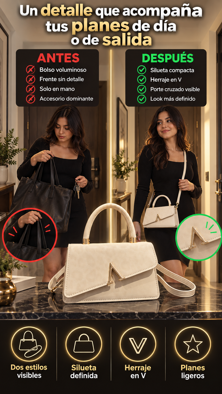 Cartera modelo Dior para mujeres con estilo — acompaña tus planes de día o de salida
