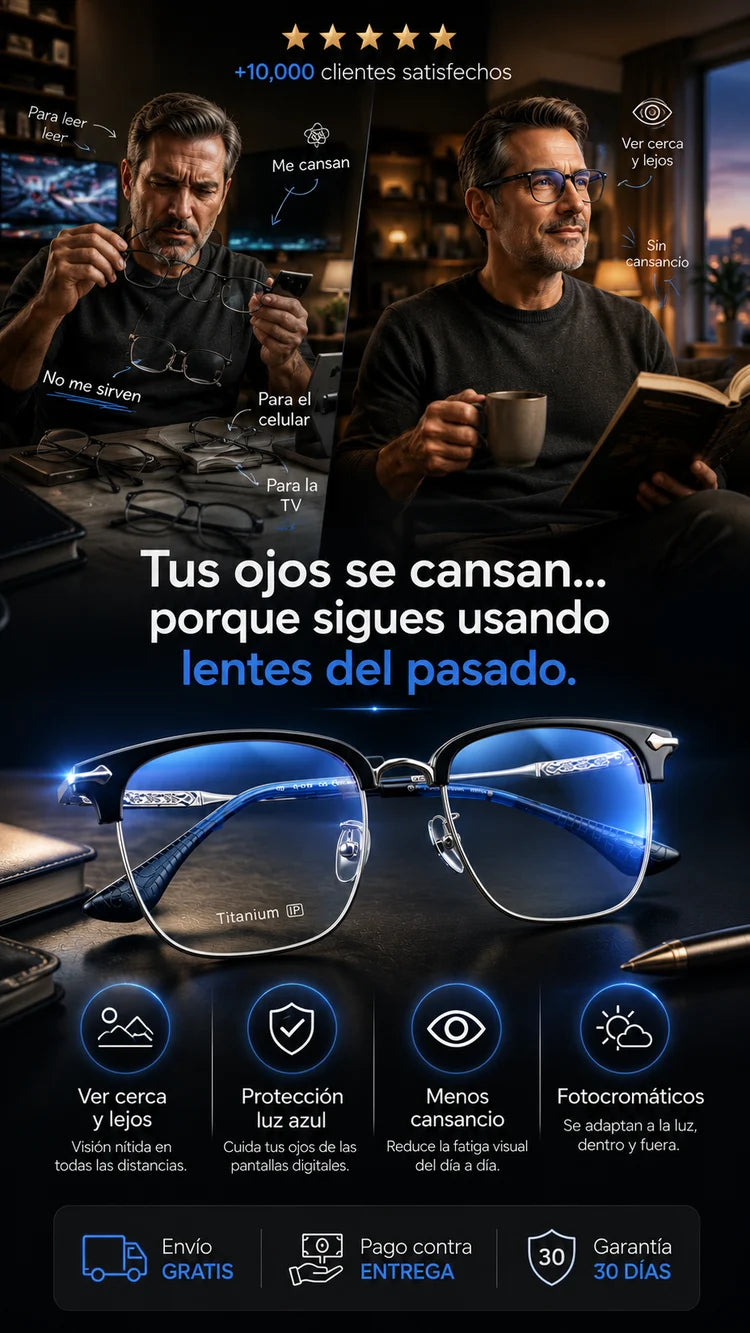 Gafas Multifocales Progresivas con Filtro de Luz Azul — Ve mejor sin cambiar de lentes