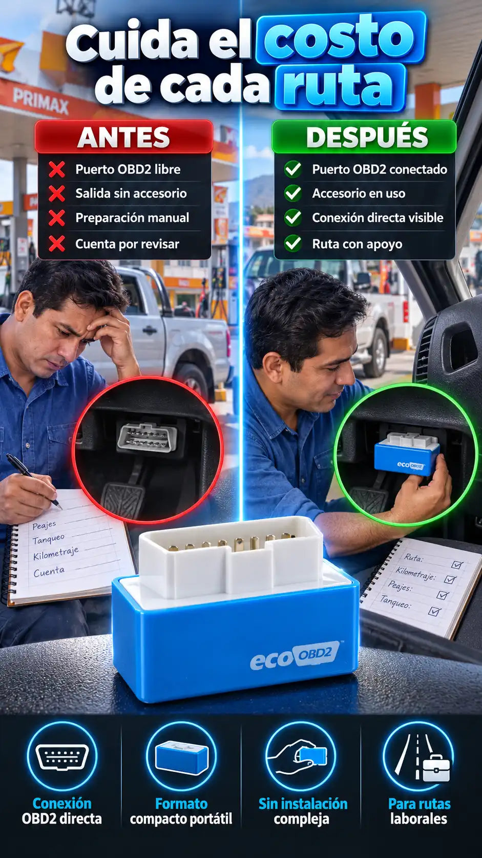 Conductores interprovinciales por trabajo: ahorro de combustible para cuidar el costo de cada ruta