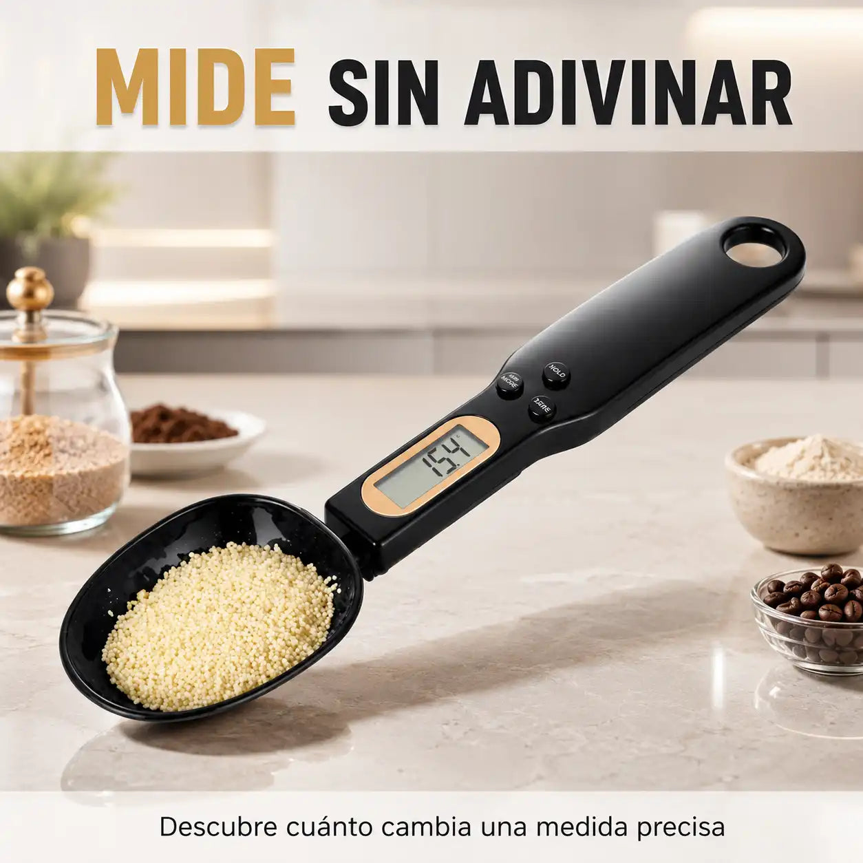 Cuchara Báscula Digital LCD — Mide cada porción con precisión