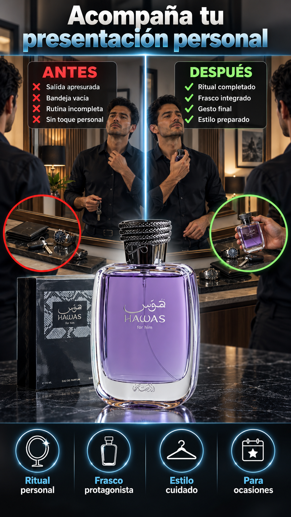 Eau de Parfum para hombres que quieren acompañar su presentación personal