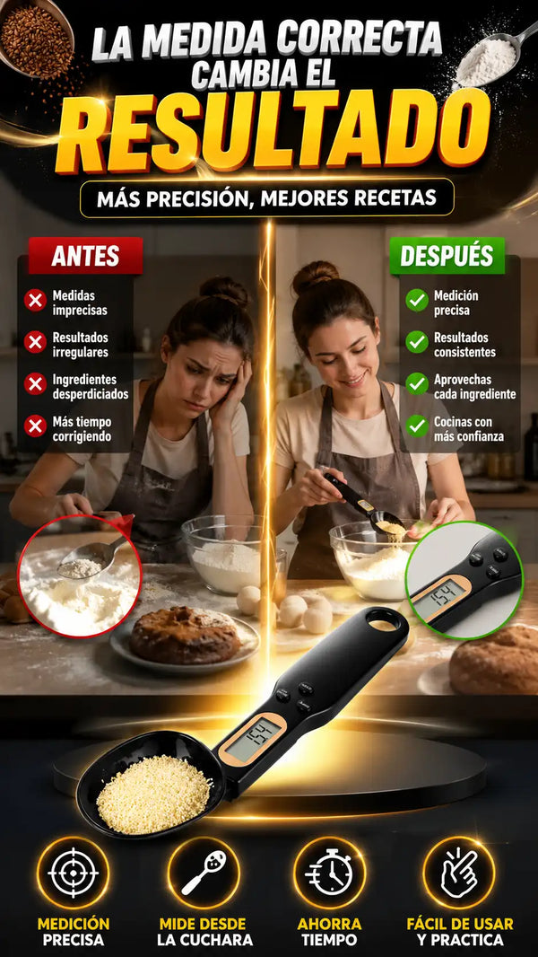 Cuchara Báscula Digital LCD — Mide cada porción con precisión