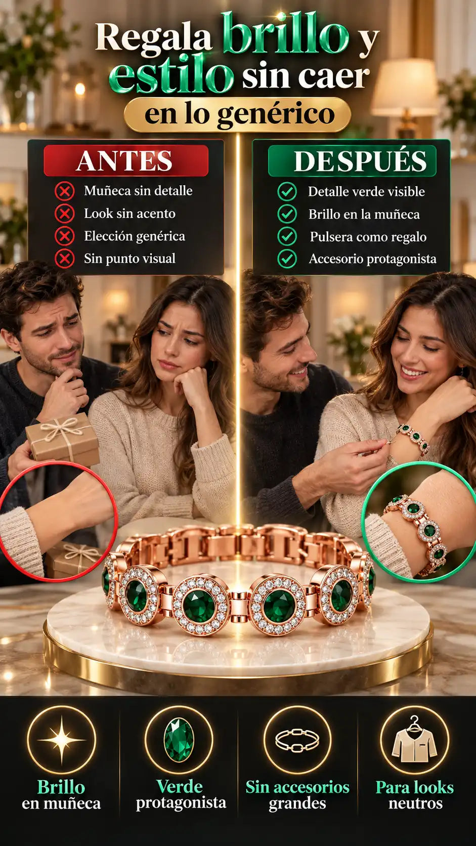 Pulsera de cobre: un detalle de brillo para regalar estilo a una mujer cercana, sin elegir un regalo genérico