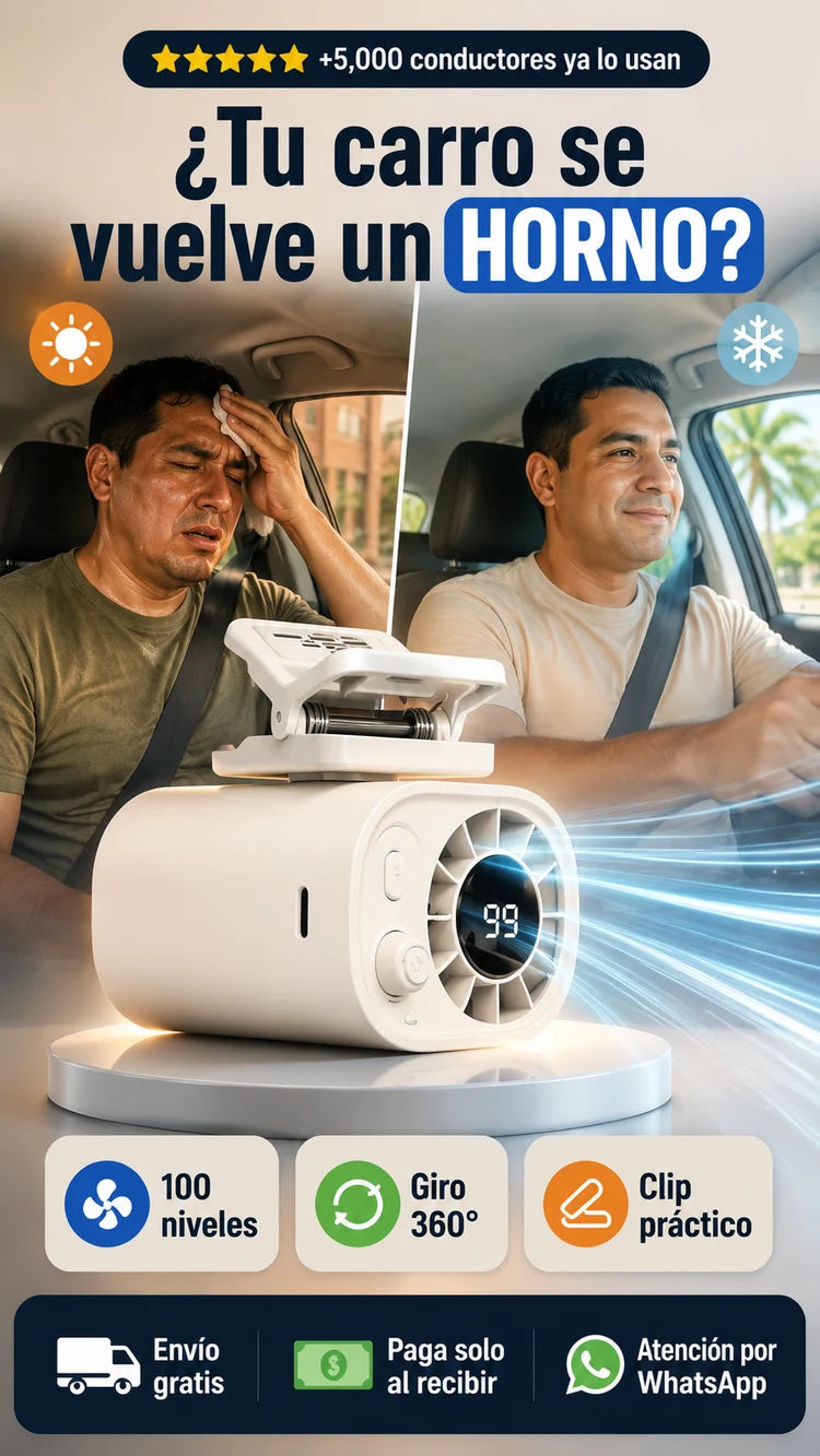 Ventilador Portátil con Clip para Auto — Más frescura al conducir